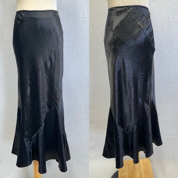 Avec Les Filles Mermaid Maxi Skirt Bias Cut Size 8 New with Tags Textured Satin - Picture 2 of 16
